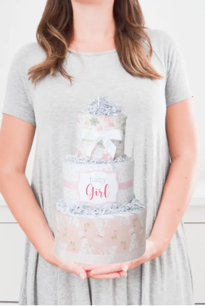 Baby Girl Diaper Cake Gift- Bunny 