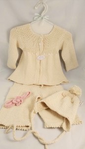 Baby Hand Knit Girls Sweater Set 