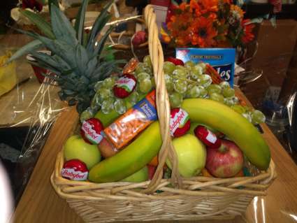 Babybel and fruit basket  