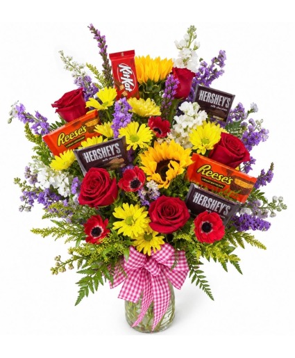 Back to school candy bar floral bouquet 