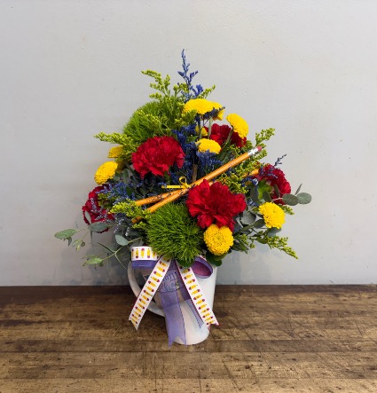 Back to School Mug Flower arrangement