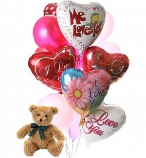 Ballons and Teddy Bear 