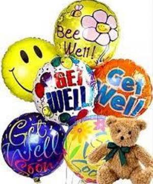 Balloons and Bear FHF-GW72 Assorted balloons and stuffed bear (local only)