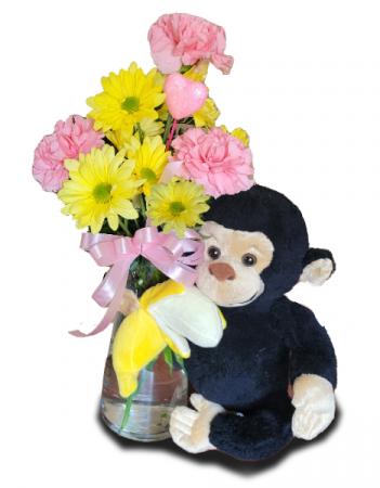 Bananas for You  Fresh cut with Stuffed Animal