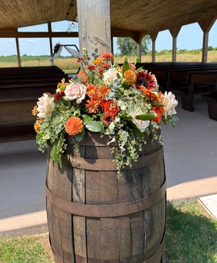 Barrel Arrangement Ceremony Flowers
