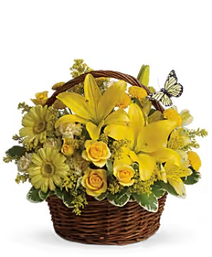 Basket full of Sunshine Basket arrangement 