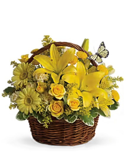 Basket full of Sunshine Basket arrangement 