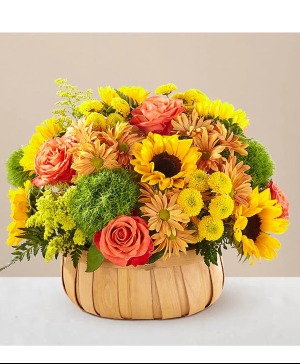 Harvest Sunflower Basket Fall Basket Arrangement