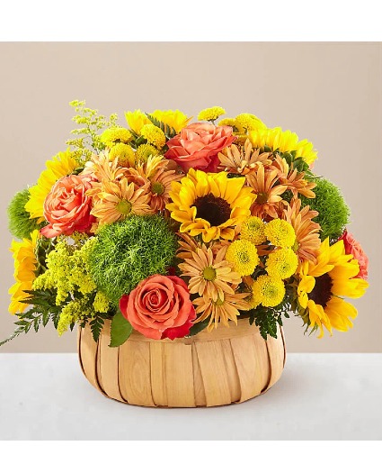 Harvest Sunflower Basket Fall Basket Arrangement