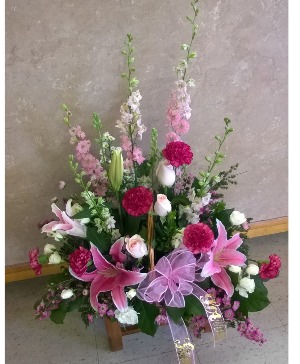 Basket of Love Pink Mixed Basket Arrangement 