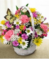 Basket Of Many Colors Basket Arrangement  Substitutions Maybe Necessary