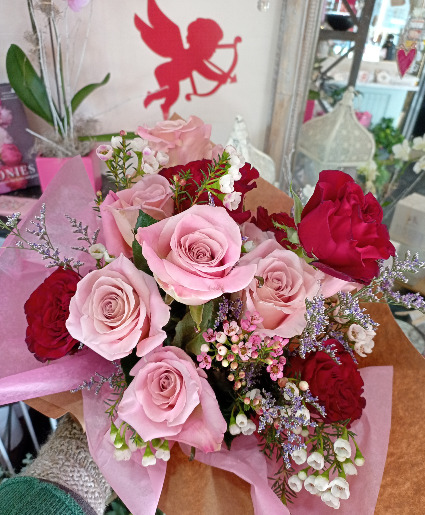 "Be Mine" Dozen Wrapped Roses