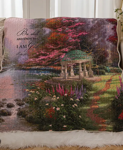 BE STILL- PSALM 46:10 QUILTED THROW 