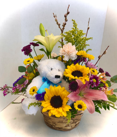 Bear In A Basket Custom Made by Petal Pusher