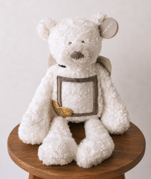 Bear w/ Photo Frame - White 