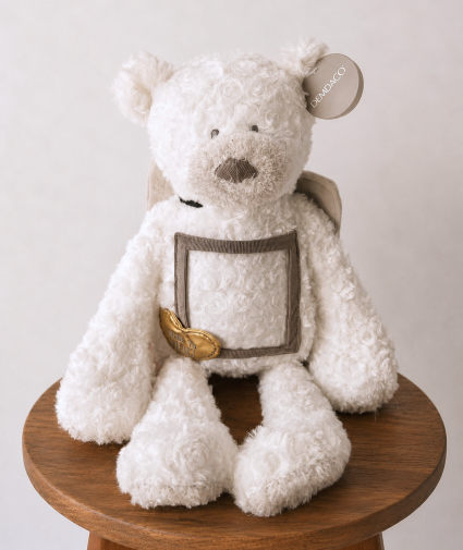 Bear w/ Photo Frame - White 