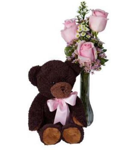  Bear and Roses   Choose Rose and Bear Color!