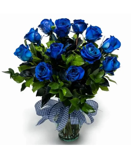 BLUE ROSES  local delivery or pick up only