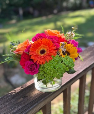 Beautiful Gesture Low Cylinder Vase