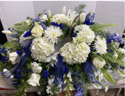 Beautiful in Blue Casket Spray