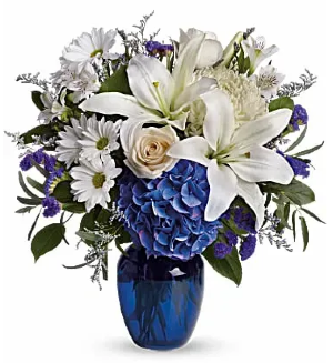Beautiful In Blue Flower Arrangement