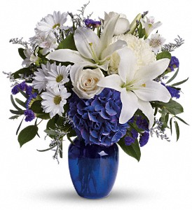 Beautiful in Blue Vase Arrangement