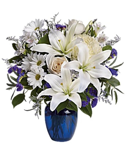 Beautiful In Blue T209-3A Vase Arrangement