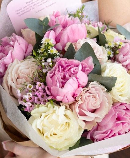 Beautiful in Blush Wrapped Bouquet