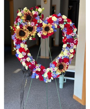 Beautiful Occasion Standing Spray  Heart Shaped Fresh Standing Spray 