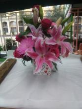 Beautiful red ceramic Mix flowers