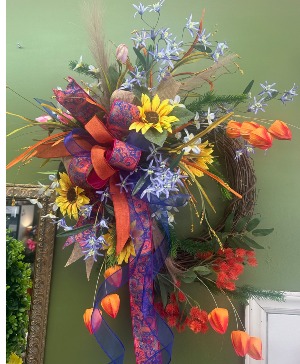 BEAUTIFUL SUMMER/FALL DOOR WREATH