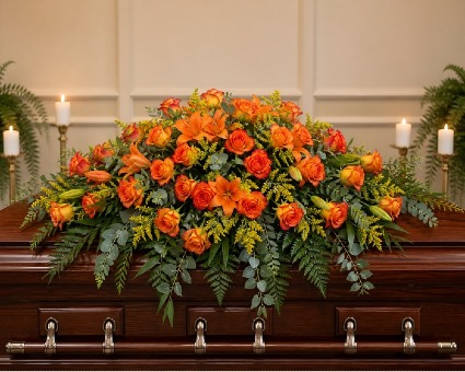 Beautiful Sunset Casket Spray