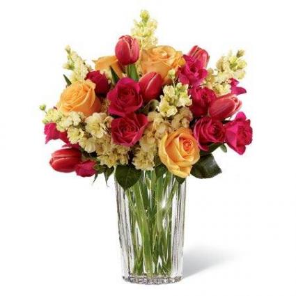 Beauty and Grace Bouquet  Glass assorted flowers