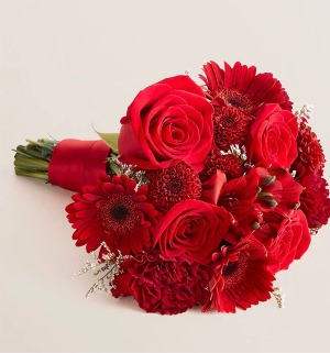 Beauty in red prom bouquet hand tied prom bouquet 
