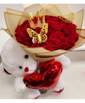  Love and romance   WRAPPED BOUQUET 