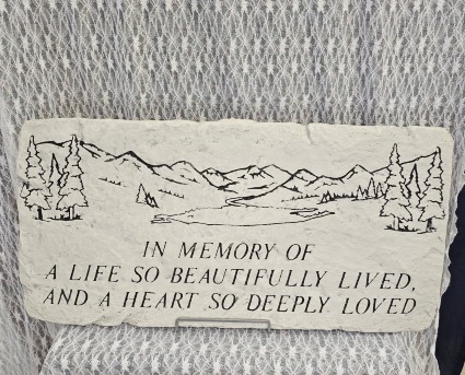 Bench - In memory of a life, 26"x12"x13" 