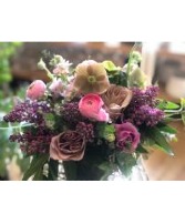 Berries and Wine Vase Arrangement