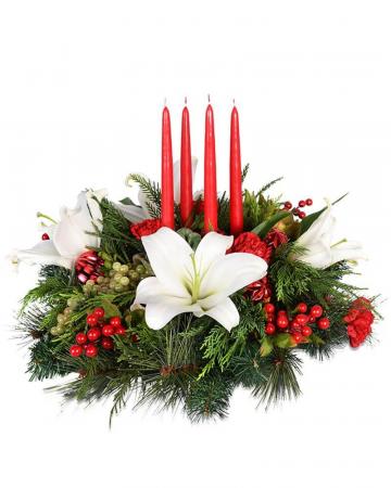 Berry and Light Arrangement