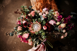 Berry & Blush Horizontal Bridal Bouquet  Bridal bouquet