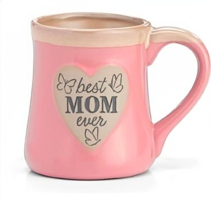 "Best Mom Ever" Mug with Flowers 