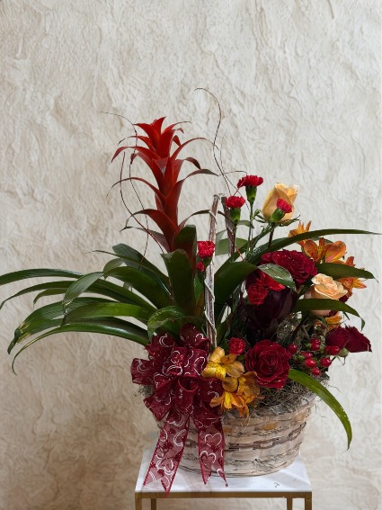 Best of Both Worlds Garden Basket Plant & Cut Flower Arrangement