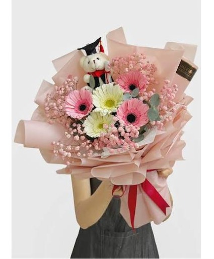 Beverly Gerbera Graduation Bear Bouquet 
