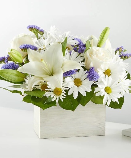 Beyond Blue Box  Blue and White flowers