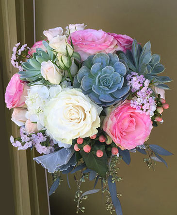 Big & Bold Pastels Bouquet with Succulents in Kamloops, BC | Lily Lane Florals