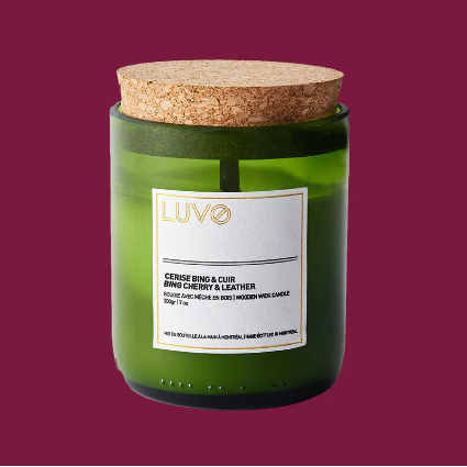 Bing Cherry & Leather LOVO Wooden Wick Candle