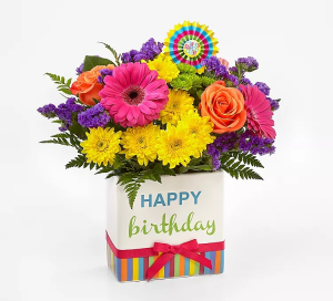 Birthday Brights Birthday Ceramic Arrangement