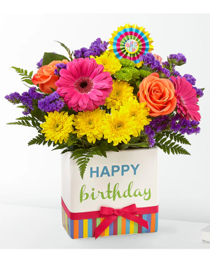 Birthday Brights Bouquet Arrangement