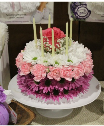 Birthday Cake Floral Birthday Cake on Pedestal  in Emmetsburg, IA | Blossoming Creations