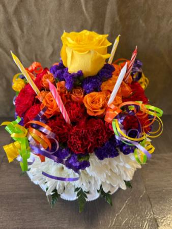 Birthday Cake Floral Cake