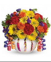 BIRTHDAY CELEBRATION BOWL FLOWER ARRANGEMENT